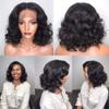 130 Density Natural Color Brazilian Virgin Human Hair Lace Front Wigs Glueless Short Wavy Human Hair Wigs With Baby Hair Wavy Full Lace Wigs For Black Women (12 inch, lace front wig) view 1