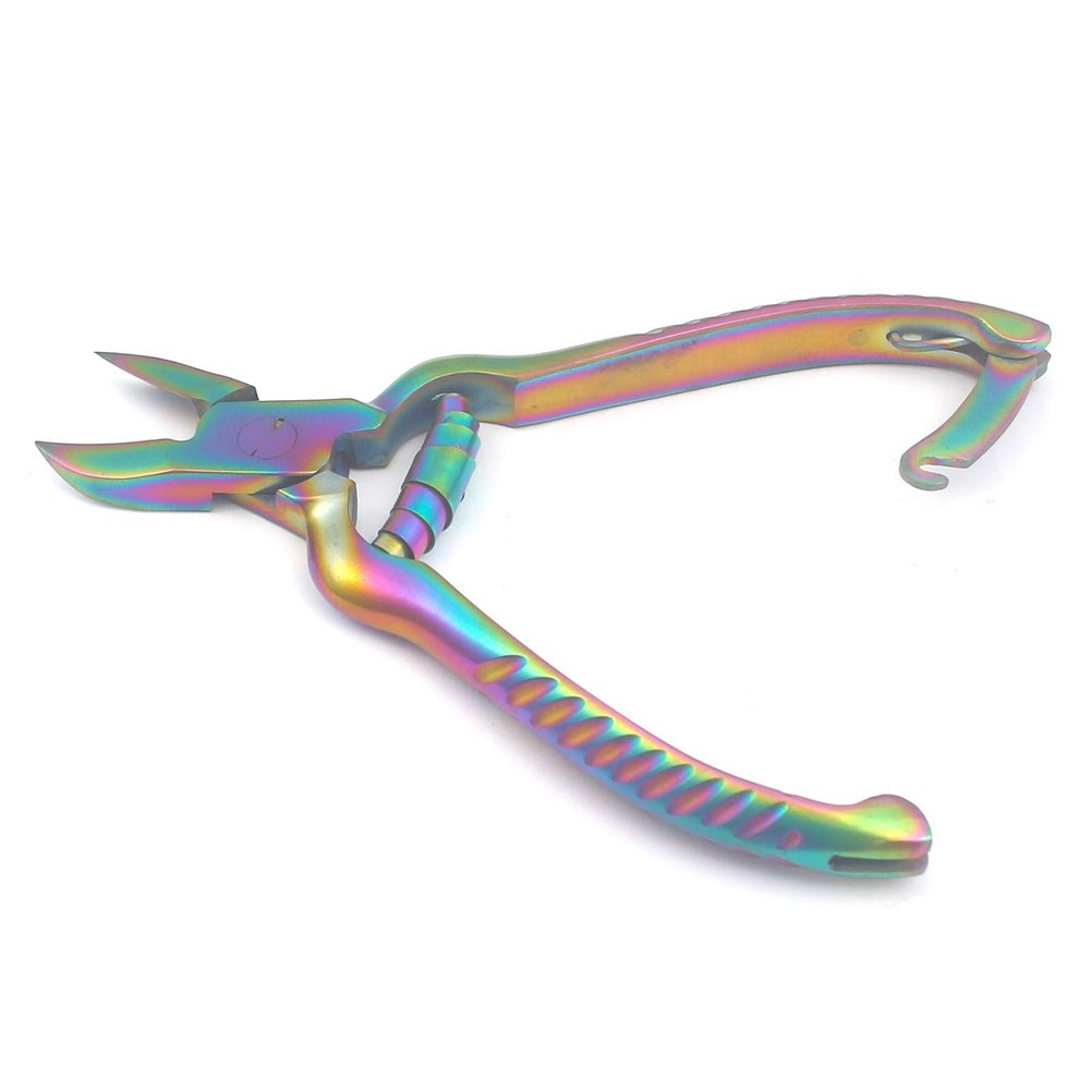 OdontoMed2011 Titanium Galaxy Multi Color Rainbow Toe Nail Clippers Cutters Trimmers Nippers Podiatry Instruments. Handmade 5.5'' Premium Stainless Steel