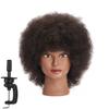 Traininghead 100% Real Hair Mannequin Head Training Head Cosmetology Doll Head Manikin Practice Head Hairdresser with Free Clamp Holder Female (10 inches afro hair C) view 1
