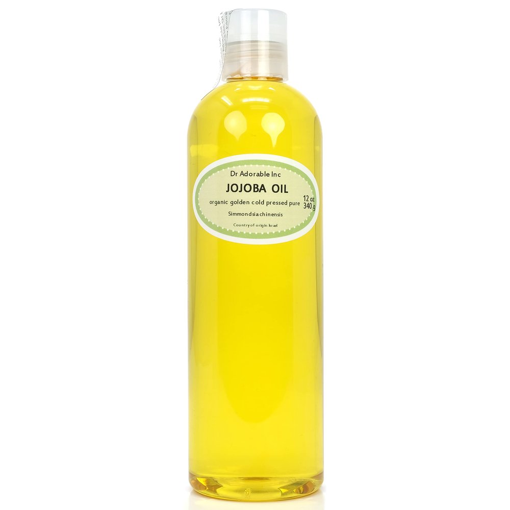 Dr Adorable - 12 oz - Jojoba Oil Golden - 100% Pure Natural Unrefined Organic Cold Pressed