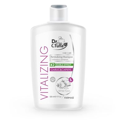 FARMASi Dr. C. Tuna Vitalizing Garlic Shampoo, Nourishing & Strengthening Formula with Garlic Extract and Capixyl, Helps Refresh Scalp & Support Fuller-Looking Hair, 17 fl oz