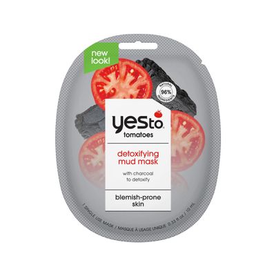 Yes To Tomatoes Clear Skin Detoxifying Charcoal Mud Mask (Pack of 6)