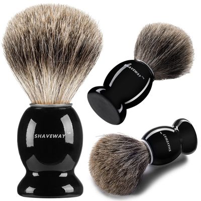 Shaveway 100% Pure Badger Shaving Brush Engineered to Deliver The Best Shave of Your Life. No Matter What Method You use, Safety Razor, Double Edge Razor, Staight Razor or Shaving Razor,.