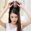 Wiglet Topper Hairpieces Hair Topper Human Hair, 2.4"x 4.7" Mono Wiglet Toupee for Women with Thinning Hair, 6" Off Black view 2