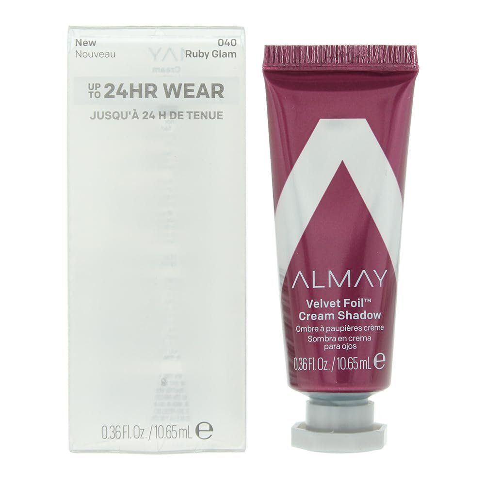 Almay Velvet Foil Cream Shadow, Ruby Glam, 0.36 fl. oz., metallic eyeshadow
