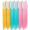 Boao 24 Pcs Eyebrow Razor Face Dermaplane Razor for Women and Men Fuzz Face Shaver Colorful Facial Shaper Trimmer with Precision Cover Dermaplaning Blades Tool for Peach view 1
