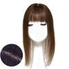 Human Hair Toppers for Women, Wiglet Topper Hairpieces with Bangs Clip in, 2.4"x 4.7" Mono (14" Chestnut Brown) view 1