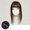 Human Hair Toppers for Women, Wiglet Topper Hairpieces with Bangs Clip in, 2.4"x 4.7" Mono (14" Chestnut Brown) view 2