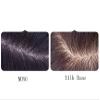 Human Hair Toppers for Women, Wiglet Topper Hairpieces with Bangs Clip in, 2.4"x 4.7" Mono (14" Chestnut Brown) view 3