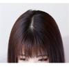 Human Hair Toppers for Women, Wiglet Topper Hairpieces with Bangs Clip in, 2.4"x 4.7" Mono (14" Chestnut Brown) view 4