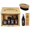 Barbero Grooming Beard Care Kit with Thickening Serum and Wooden Boar Beard Brush view 1