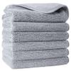 POLYTE Premium Lint Free Microfiber Washcloth Face Towel, 13 x 13 in, Set of 6 (Gray) view 1