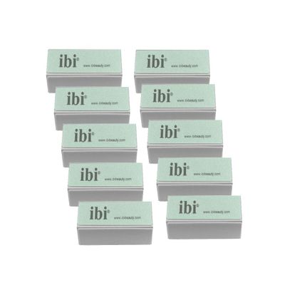 IBI Shining Nail Buffer Block | 2 Sides Blue for Buffing & 2 Sides White for Shinning (10PCS)
