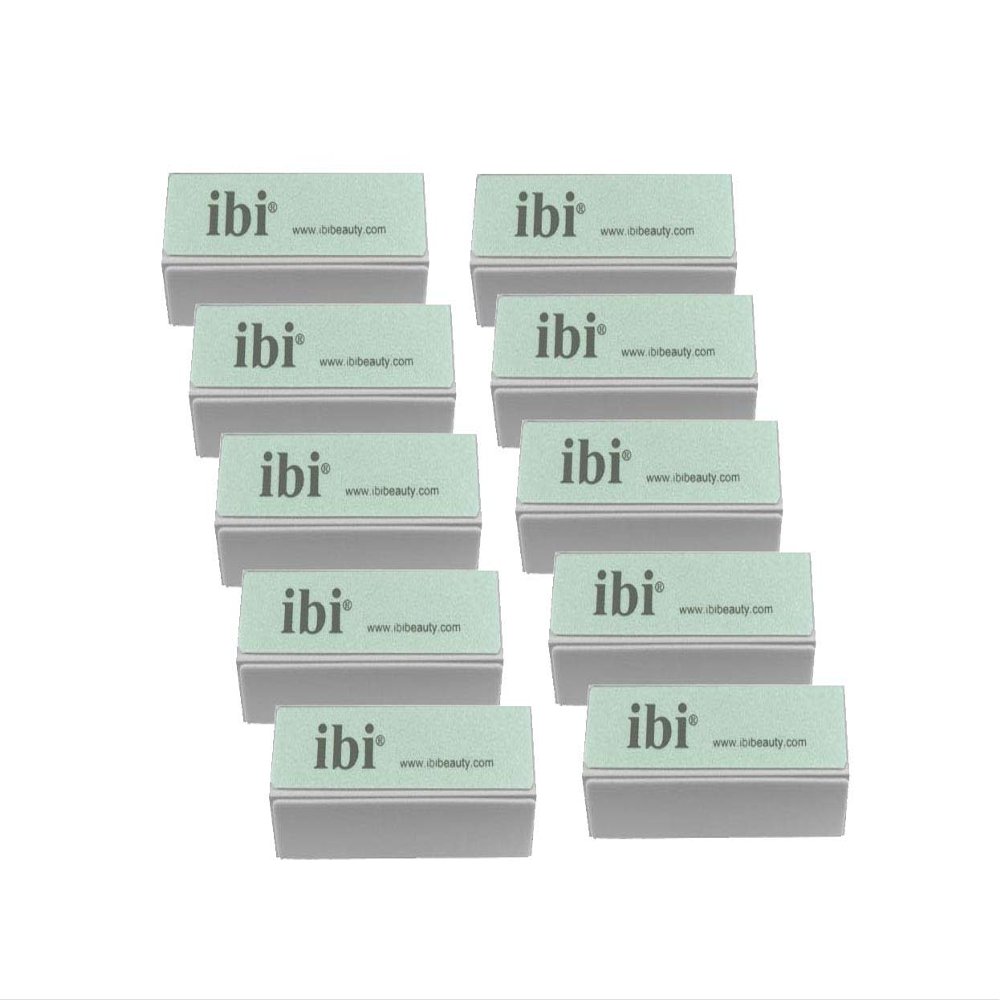 IBI Shining Nail Buffer Block | 2 Sides Blue for Buffing & 2 Sides White for Shinning (10PCS)