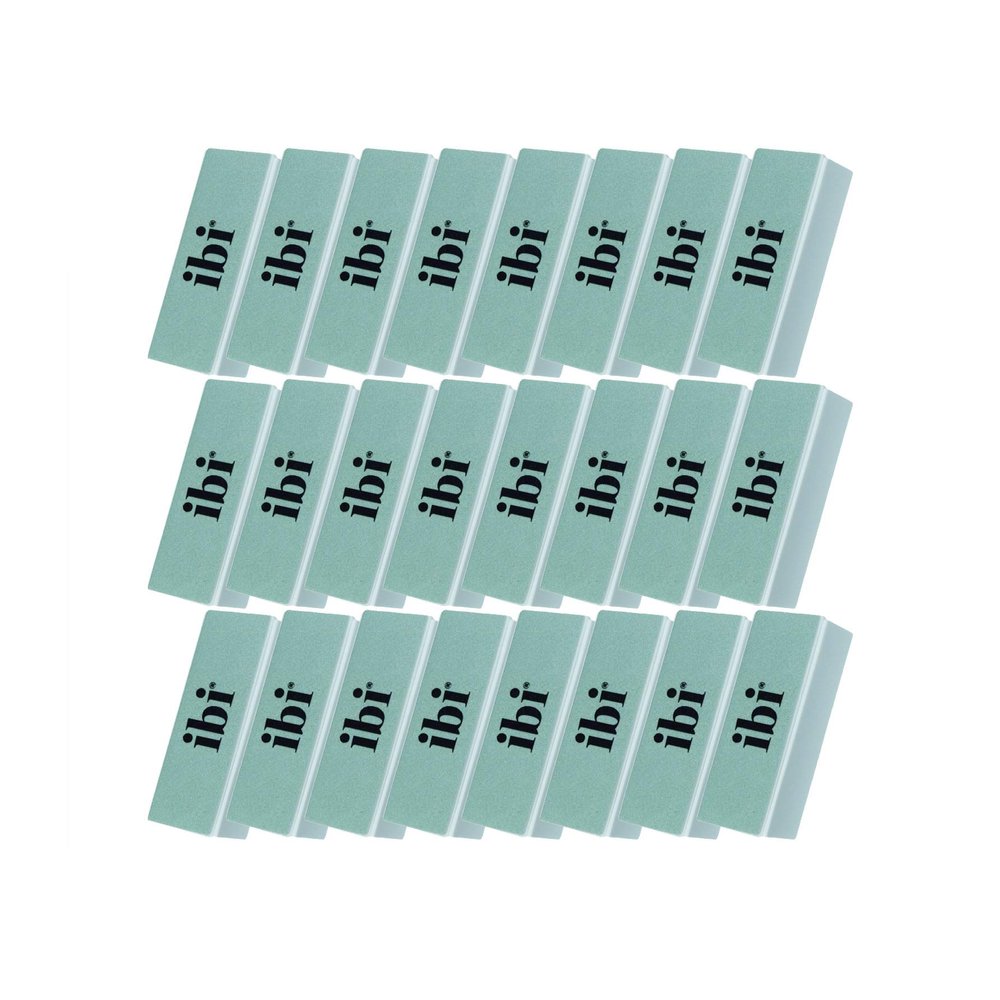 IBI Shining Nail Buffer Block | 2 Sides Blue for Buffing & 2 Sides White for Shinning (24PCS)