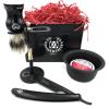 Classic 5 Pc Shave Ready Men Straight Edge Razor Shaving Set Kit All Black view 1