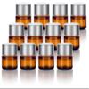 (12 Pack) 5 ml Amber Glass Thick Wall Jars with Silver Lids view 1