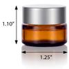 (12 Pack) 5 ml Amber Glass Thick Wall Jars with Silver Lids view 2