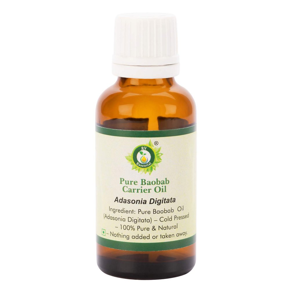 R V Essential Pure Baobab Carrier Oil 15ml (0.507oz)- Adansonia Digitata (100% Pure and Natural Cold Pressed)