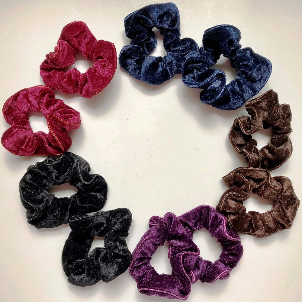 10 Pack Elastic Velvet Hair Scrunchies Ponytail Holder Band (Assorted Colors)