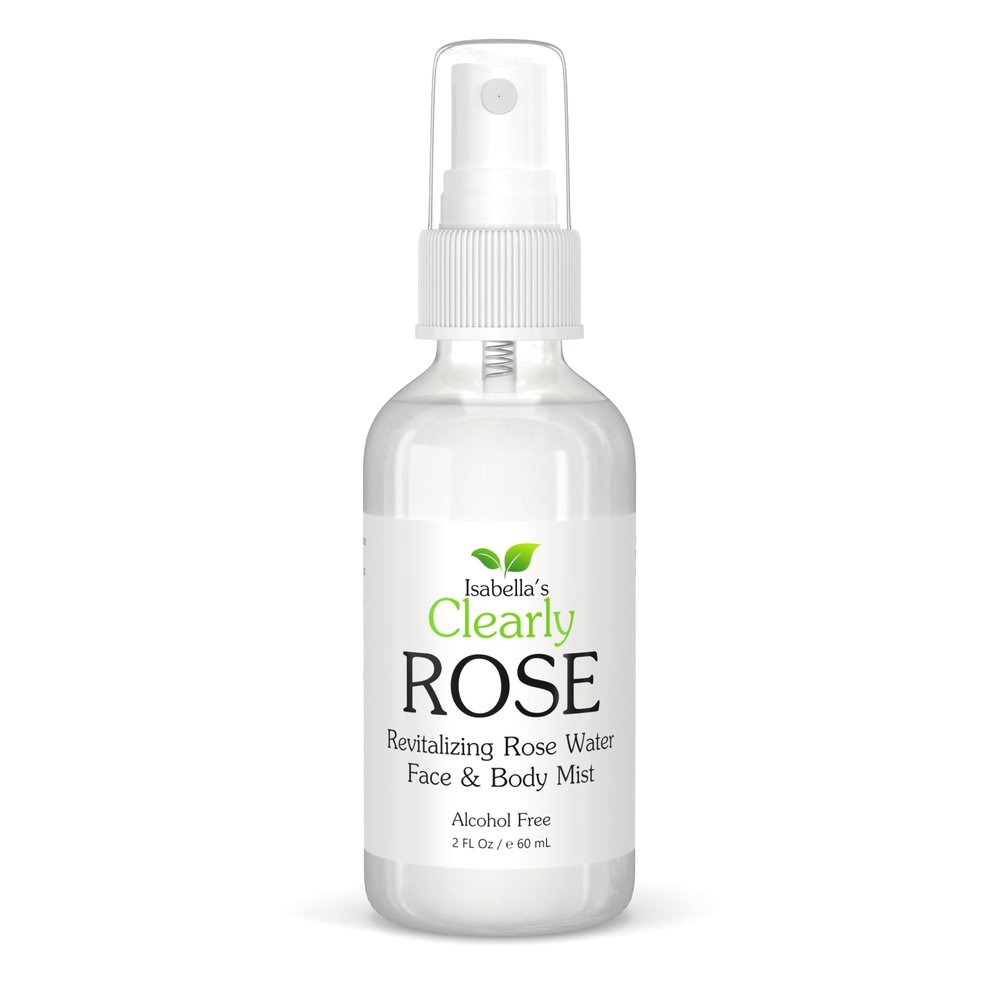 Isabellas Clearly Pure Rose Water Spray for Face, Body & Hair, 2 fl oz