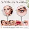 KEDSUM 1X/10X Magnifying Makeup Mirror, 8 Inch Large Table Mirror with Stand, Personal Makeup Mirror with Magnification, Double Sided Vanity Mirror with 360 Rotation, Detachable Base view 2