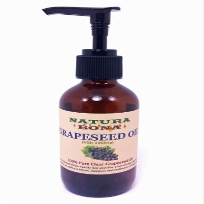 100% Pure Organic Clear Grapeseed Oil for Hair, Face, Skin & Nails. Near Odorless; Carrier Oil, Massage, Soap Making & Moisturizer; 4Oz