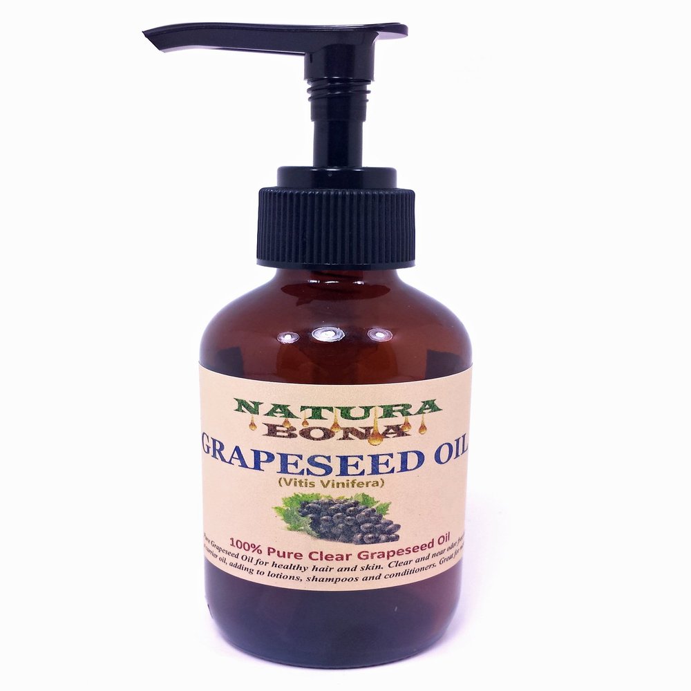 100% Pure Organic Clear Grapeseed Oil for Hair, Face, Skin & Nails. Near Odorless; Carrier Oil, Massage, Soap Making & Moisturizer; 4Oz