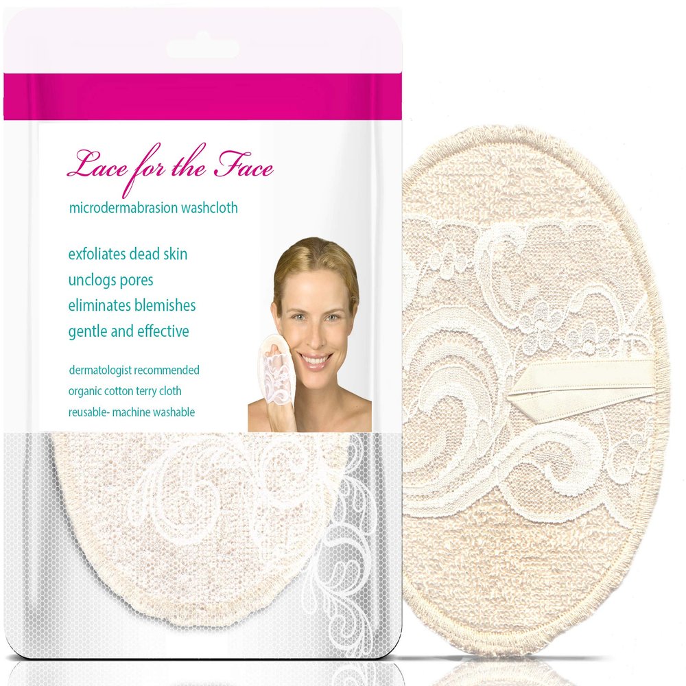 Lace For The Face | Microdermabrasion Cloth for Face | Skin Exfoliating Pore Opening Face & Body Scrub Cloth | 2 cloths per package