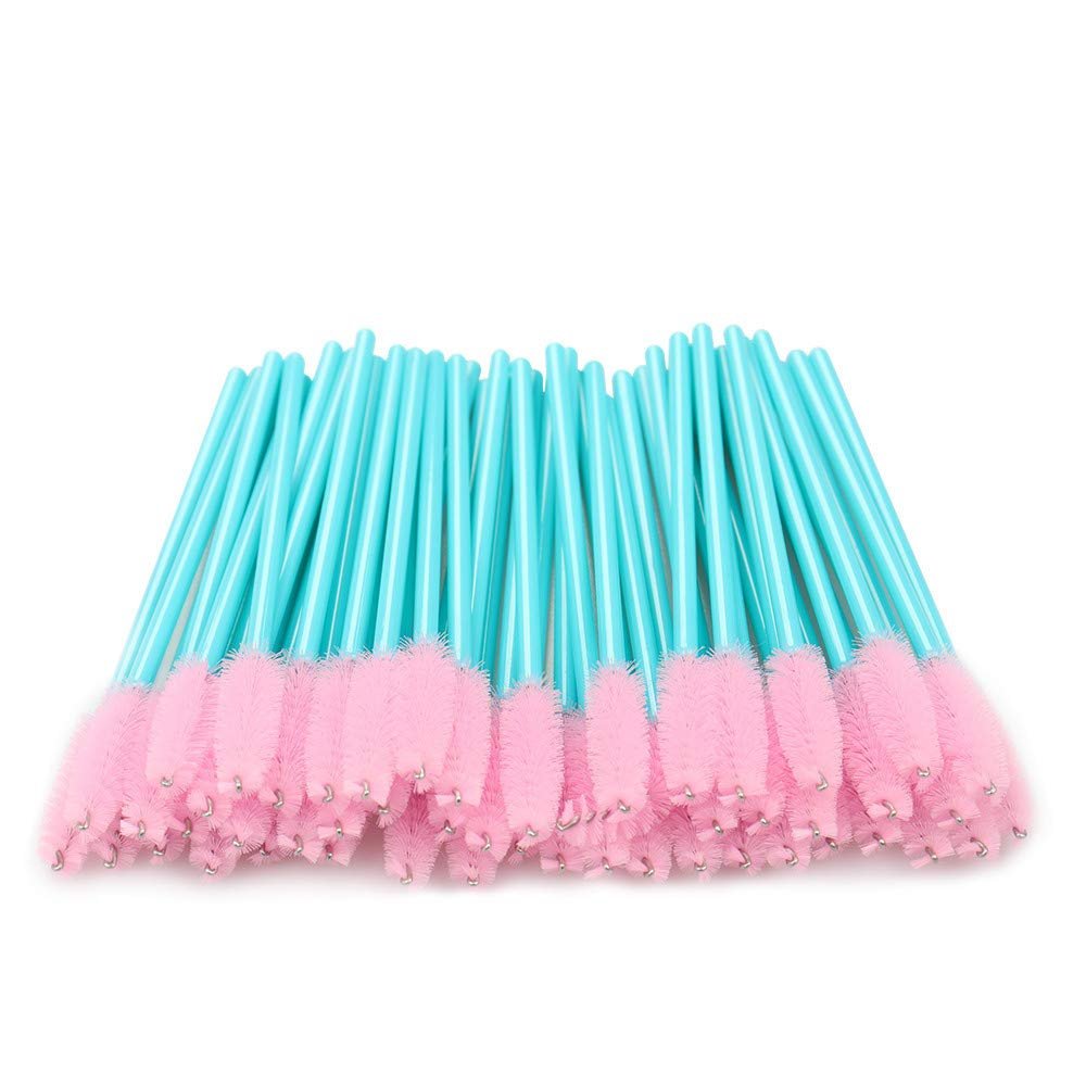 300 Pack Disposable Mascara Wands Eye Lash Brushes Eyelash Extension Tool Makeup Brush Kit, Blue/Pink