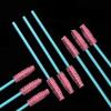300 Pack Disposable Mascara Wands Eye Lash Brushes Eyelash Extension Tool Makeup Brush Kit, Blue/Pink view 3