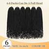 Goddess Locs Crochet Hair 6 Packs, 16 Inch Straight Faux Locs Crochet Braids, Pre-Looped Curly Soft Synthetic Braiding Hair Extensions for Black Women(16 Inch, 6 Packs, 1B#) view 3