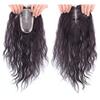 Mono Real Human Hair Toppers for Women, 9x14cm Topper Curly Top Hairpieces with Clips for Thinning Hair (10" Dark Brown) view 1