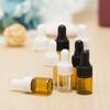 100Pcs 3ml Clear Mini Cute Glass Essential Oil Dropper Bottles with Eye Dropper Dispenser for Perfume Cosmetic Liquid Aromatherapy Sample Storage Jar Vial Containers Kitchen Tool, White Cap view 4