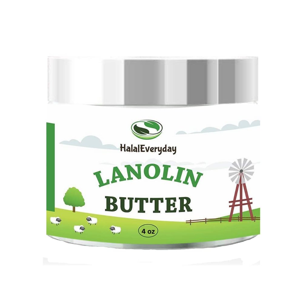 SAAQIN Lanolin (Anhydrous) - Ultra Refined Butter - Use for Lotion, Cream, Lip Balm, Oil, Stick, or Body Butter 4oz - Natural Nipple cream - lip balm By HalalEveryday