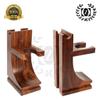 Mission Style Classic Wooden Safety, Straight Razor & Brush Stand Walnut Finish view 1