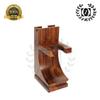 Mission Style Classic Wooden Safety, Straight Razor & Brush Stand Walnut Finish view 2