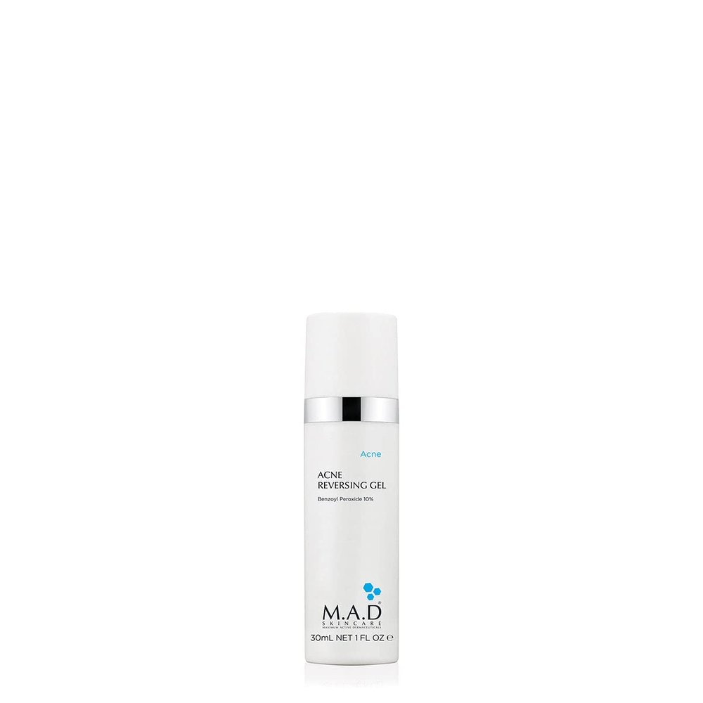 M.A.D Skincare Acne Reversing Gel - Non-Drying Benzoyl Peroxide Blemish Control 1 oz.