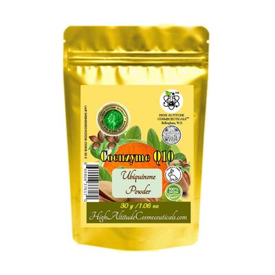 30g Coenzyme Q10 (Ubiquinone, Coq10) Powder Cosmetic Antioxidant Firming Skin Care, Make DIY Face Serum, Cream, Lotion, Moisturizer, Tighten Sagging Skin, Improve Stretch Marks Appearance