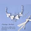 Campsis Flower Girl Headband, White Floral Princess Headpiece, Rhinestone Wedding Hair Accessory for Women view 4