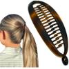 Camila Paris CP5 4.5 inch French Banana Clip Hair Comb Classic Girls Updo Flexible Ponytail Holder Interlocking Banana Combs, Fashion Durable Styling Hair Accessories for Women, Made in France view 1