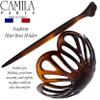 Camila Paris NV149 French Hair Bun Clip Maker Cover Cap Holder, Tortoise Shell, Round Dome Bun Hair Clip for Women Hair Updo, Styling Hair Bun Accessories for Women, No Slip Durable, Made in France view 3
