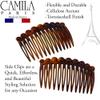 Camila Paris CP33/2 French Hair Side Comb Small Tortoise Shell French Twist Hair Combs Decorative, Strong Hold Hair Clips for Women Bun Chignon Up-Do Styling Girls Hair Accessories, Made in France view 4
