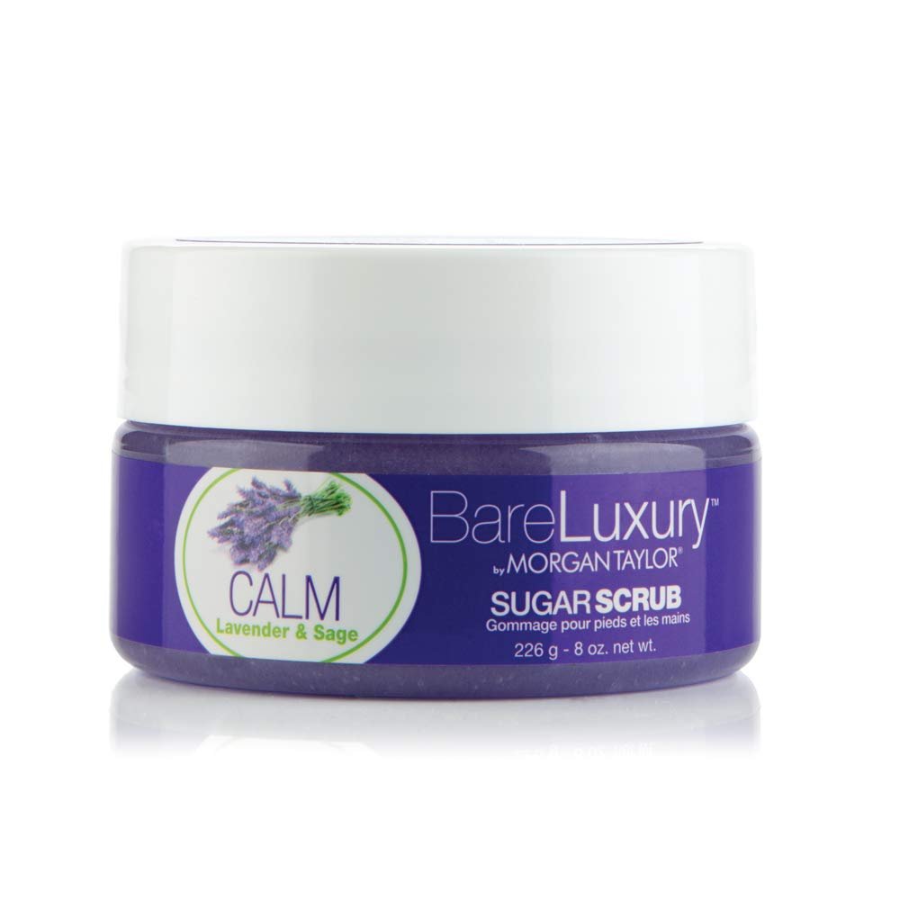Morgan Taylor BareLuxury Calm Lavender & Sage Scrub Jar, 8 oz  Exfoliating Pedi/Mani Scrub with Lavender & Sage for Smooth, Relaxed, and Revitalized Skin