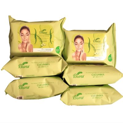 Bluna Make Up Remover Cleansing Tissue With Cucumber Extract (6-Pack)