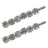 BANEBERRY Pair Silver tone Crystal Hair Clips view 1
