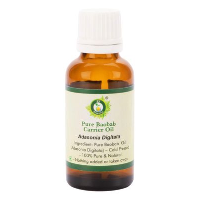 R V Essential Pure Baobab Carrier Oil 5ml (0.169oz)- Adansonia Digitata (100% Pure and Natural Cold Pressed)