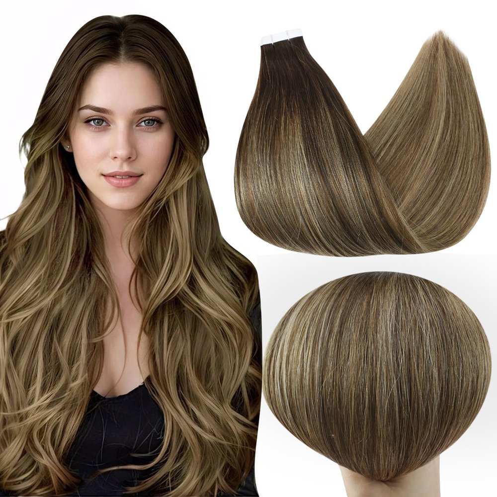 Full Shine Tape in Extensions, 14 Inch Off Black Honey Blonde