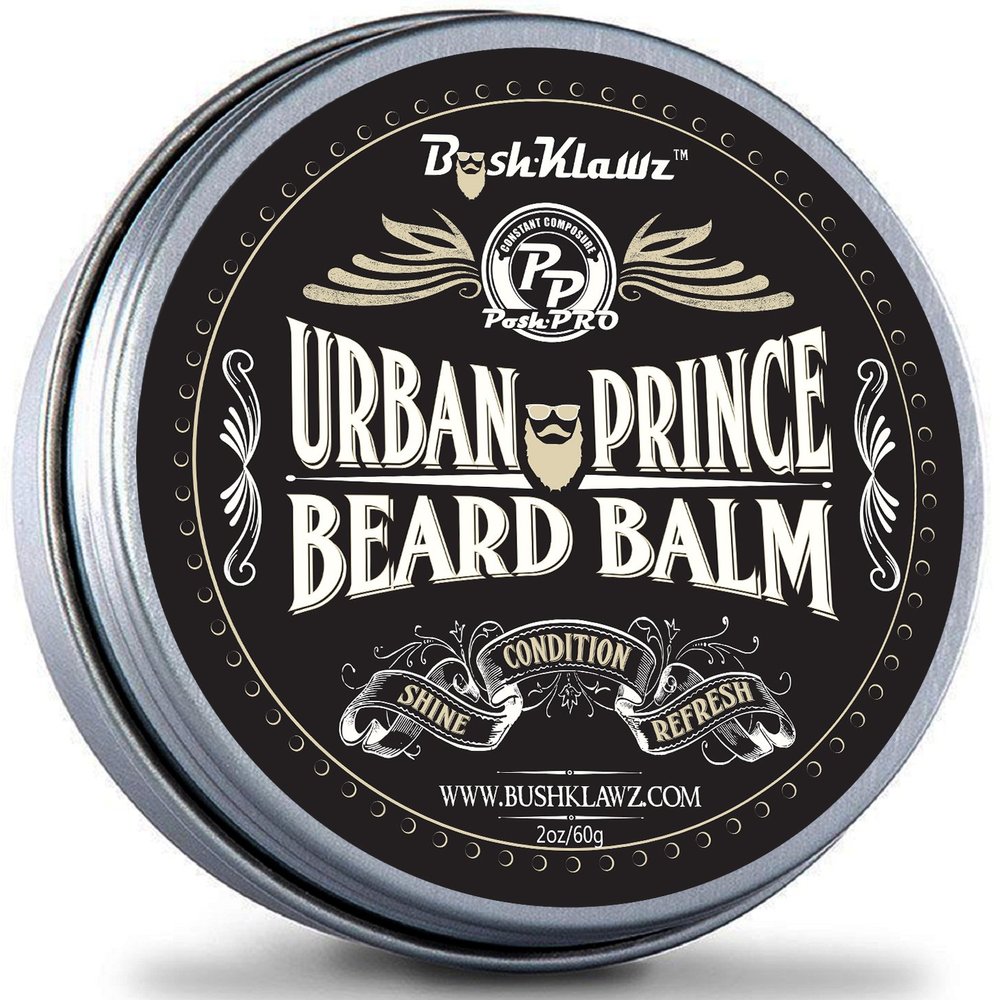 BushKlawz Urban Prince Premium Refreshing Scented Beard Butter Moisturizer - 2 oz Gift for Bearded Men