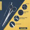 Ruvant Hair Cutting Scissors - Professional Barber Shears for Salon & Home Use, Sharp Stainless Steel Hair Scissors with Ergonomic Grip, 6.5 Inch Right Handed view 4
